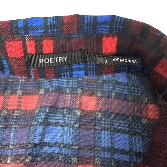 Poetry Plaid Shirt Dress Size Medium - Picture 3 of 6